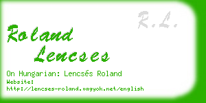 roland lencses business card